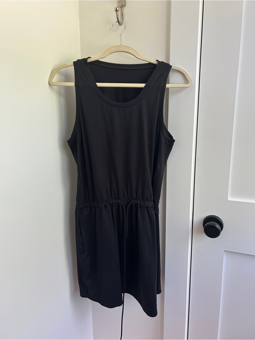 Lot of 2 Zella Casual Black and Navy Sleeveless Drawstring Waist Dresses